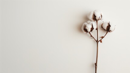 Close-up of fluffy cotton plant against blurred background for ecommerce concept