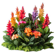 [Transparent Background PNG]Colorful Tropical Flower Arrangement