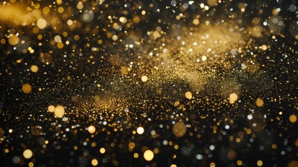 Gold glitter texture on a black background