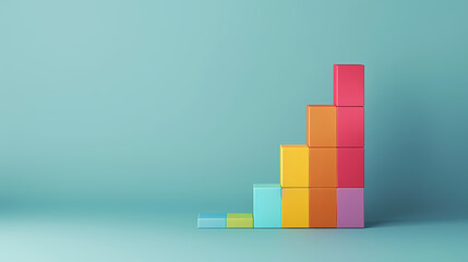 Colorful bar graph, concept of business growth