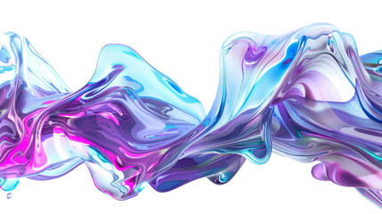 Fototapeta premium Blue purple wave liquid isolated on transparent background