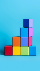 Colorful bar graph, concept of business growth