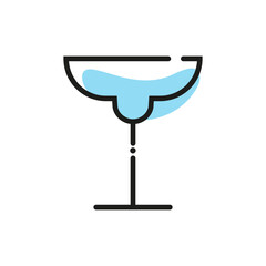 Glass of cocktail, alcohol, liquor, bar, restaurant, cocktail, vector illustration, vector, sea, beach, drink