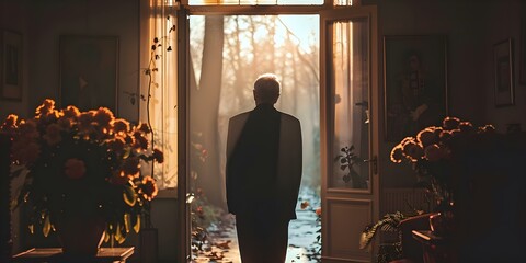 Reflections of a widower mourning his late husband A contemporary tale of lost love. Concept Grief, Loss, Love, Relationships, Healing