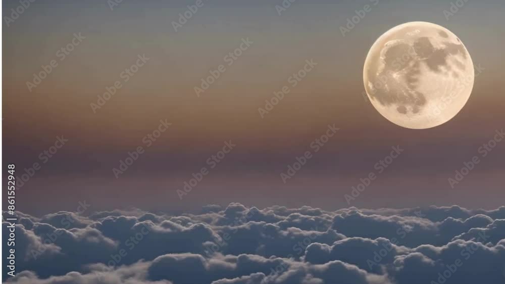 Wall mural full moon over the clouds