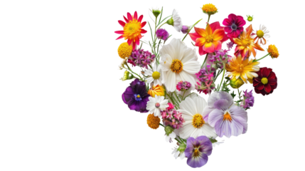 Flower heart, transparent background PNG