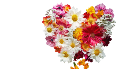 Flower heart, transparent background PNG