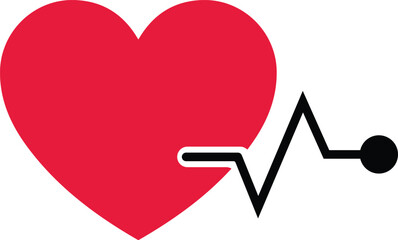 heartbeat pulse icon. Heart icon with a plus. Cardiogram heart icon set. Heart beat background. Heartbeat line with the shape of a heart. heart beat pulse flat icon