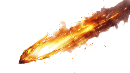 Burning meteor, transparent background PNG