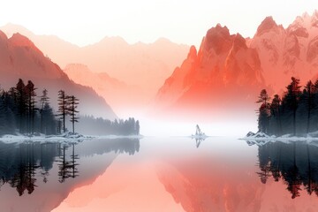 minimalist wallpaper, minimalistic arctic landscape