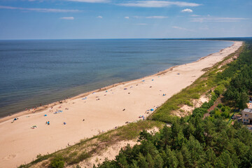 Fototapeta premium Beautiful scenery of Baltic Sea beach in Sobieszewo at summer , Poland