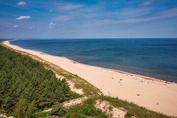 Beautiful scenery of Baltic Sea beach in Sobieszewo at summer , Poland