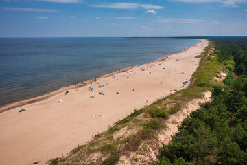 Beautiful scenery of Baltic Sea beach in Sobieszewo at summer , Poland