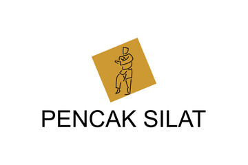 pencak silat sport vector line icon. sportsman, fighting stance. sport pictogram illustration.