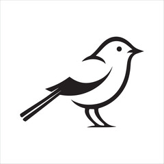 Minimal birds black icon, illustration, vector on white background