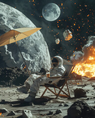 Moonlit Escape: Hazmat Beer on Exploding Earth