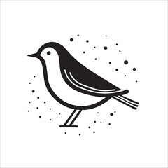 Minimal birds black icon, illustration, vector on white background
