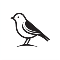 Minimal birds black icon, illustration, vector on white background