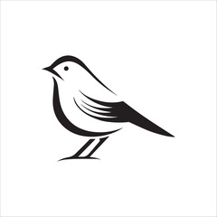 Minimal birds black icon, illustration, vector on white background