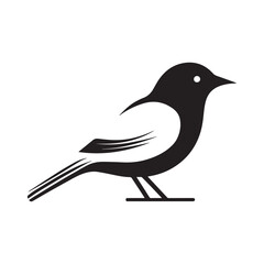 Minimal birds black icon, illustration, vector on white background