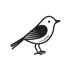 Minimal birds black icon, illustration, vector on white background