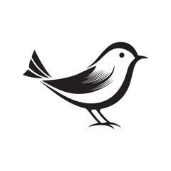 Minimal birds black icon, illustration, vector on white background
