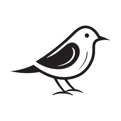 Minimal birds black icon, illustration, vector on white background