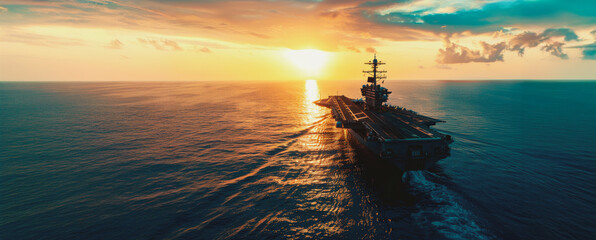  Navy Aircraft Carrier Sunset