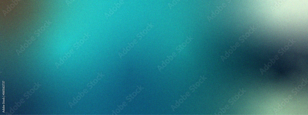 Wall mural abstract blue grainy vibrant blurred gradient color flow. glowing noise texture with rough, grain, n - Wall murals