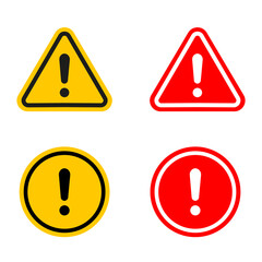 Caution warning signs set. Exclamation marks