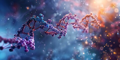 Detailed image showing microRNA binding to mRNA inhibiting protein translation. Concept Biology, MicroRNA, mRNA, Protein Translation, Molecular Biology