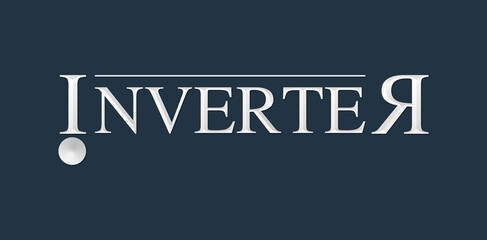 Parola INVERTER  con sfondo colorato gradiente