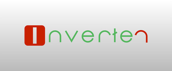 Parola INVERTER  con sfondo colorato gradiente