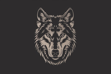 Fototapeta premium Raw and powerful wolf head logo design with primal wilderness essence. Animal branding concept