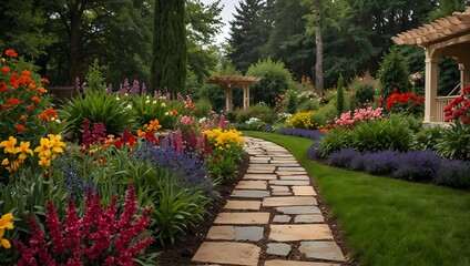 Obraz premium A picture of your dream home garden, bursting with color and fragrance ai-generated