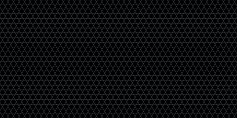 Dark gray abstract wide horizontal banner with hexagon carbon fiber grid and orange glowing lines. Orange neon lines vector background, eps10.