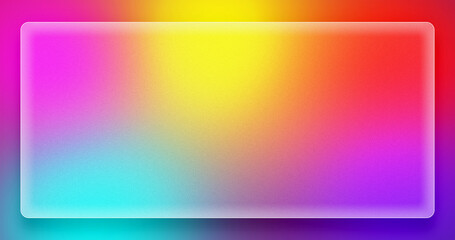 glassmorphism effect with frosted glass on colorful fluid gradient background. realistic glass morphism effect with set of transparent glass plate. Card on the pedestal on colorful background