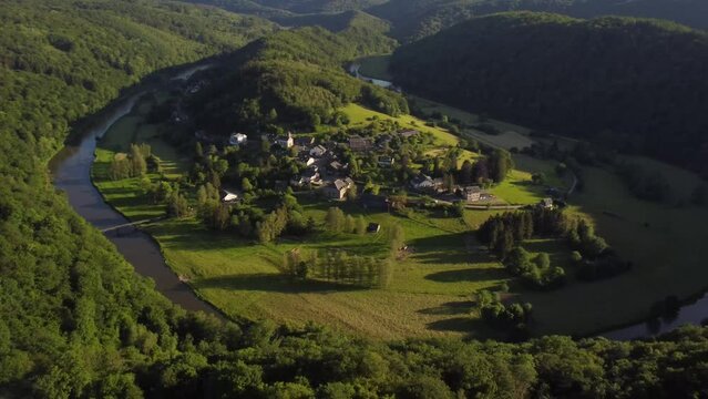 Aerial View of Frahan and Rochehaut, Belgium