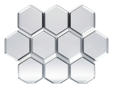 PNG 3d hexagon transparent glass style white background simplicity chandelier. - Powered by Adobe