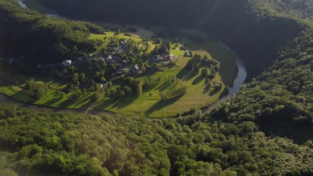 Aerial Panorama of Frahan and Rochehaut, Belgium