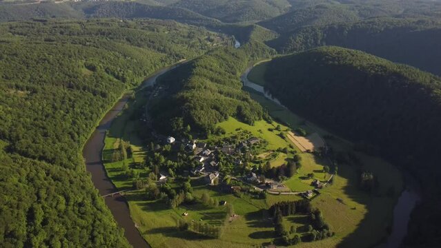 Aerial View of Frahan and Rochehaut, Belgium