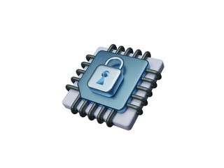 Cyber security symbol isolated on transparent background. Background of the lock shape of cybersecurity and privacy cyberspace concepts, Data protection symbol. Technology concept. 3d rendering © Nuchjaree