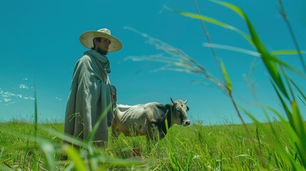 Young Gaucho Herding Cattle in the Pampas Region of Argentina

