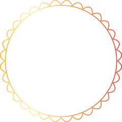 Gold circle frame luxury vector outline