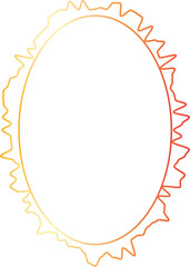 Gold circle frame luxury vector outline