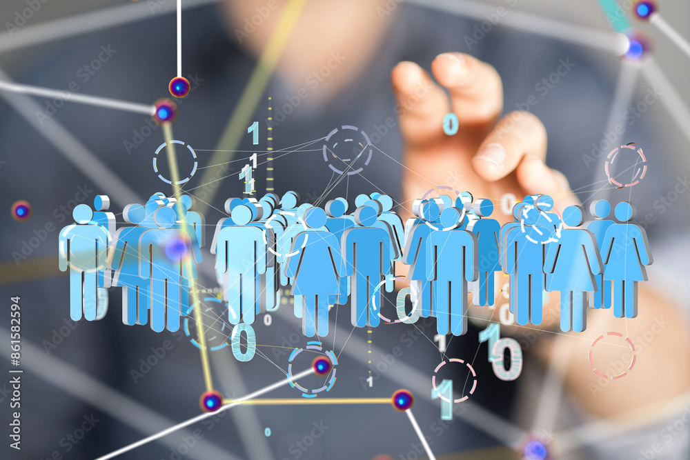 Poster communication network digital group connect