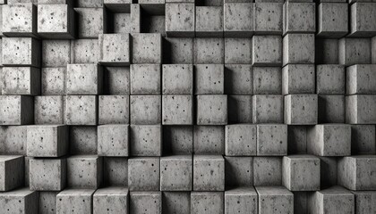 Concrete 3d cube wall as background or wallpaper. 3D rendering