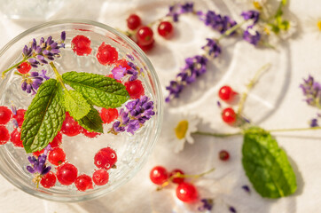 Refreshing drink in hot summer day.