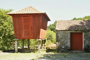 Typical traditional granary in northern Portugal