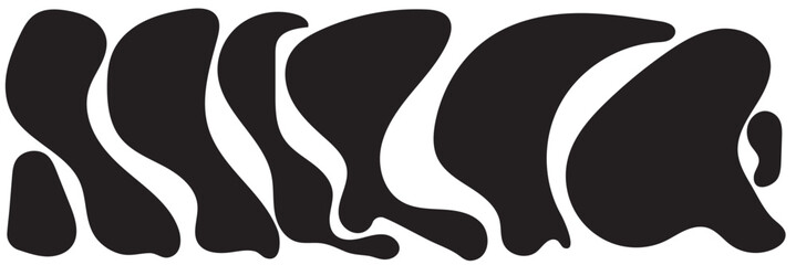 Modern liquid irregular blob shape abstract elements graphic flat style design fluid vector illustration set.